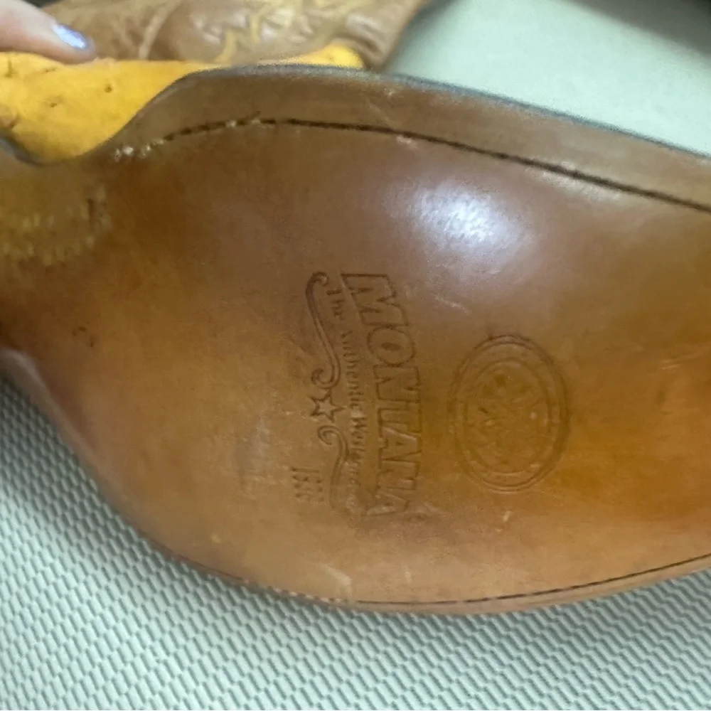 Brown and Yellow Western‎ Cowboy Boots